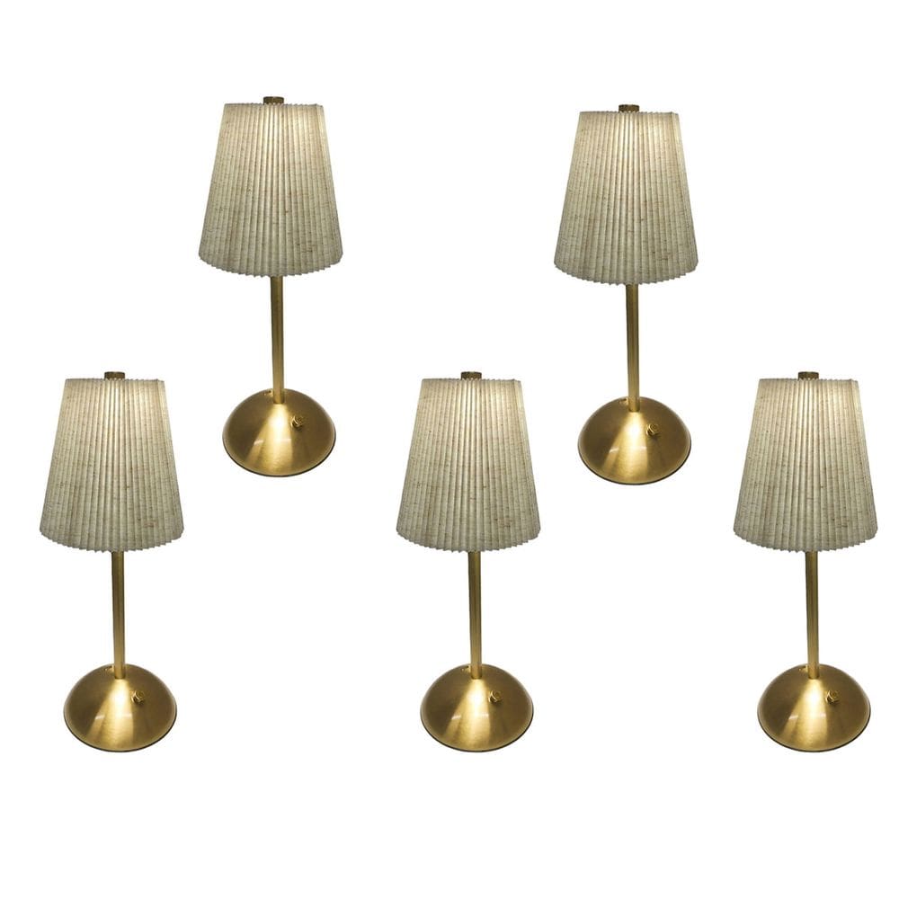 Luminaria de Mesa Abajur 3 Tons LED Kit 5 uni USB Bateria Recarragavel Quarto Sala Cabeceira Controle de Intensidade