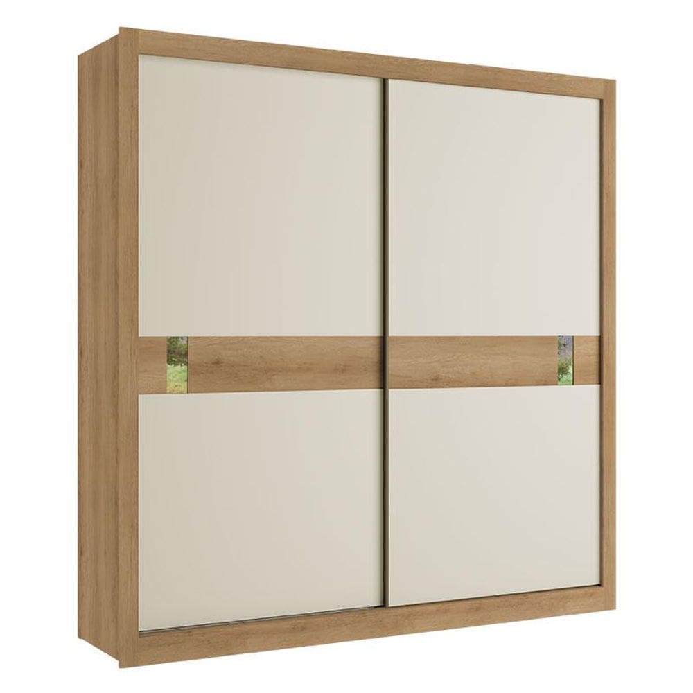 Guarda Roupa Casal Copenhagen 2 Portas Capuccino Off White Cacau Flex - THB