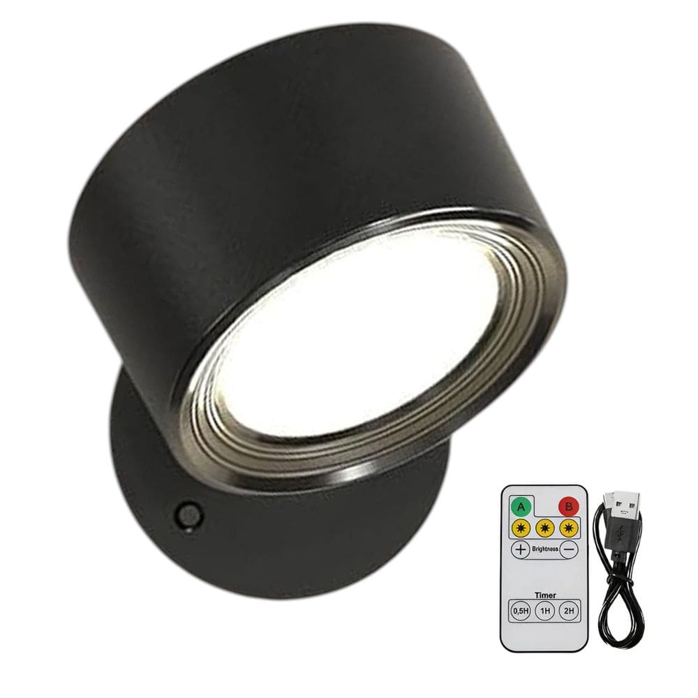 Luminaria Arandela  LED 3 Tons USB Bateria Recarregavel Controle Remoto Parede Mesa Iluminaçao Quarto Leitura Trabalho