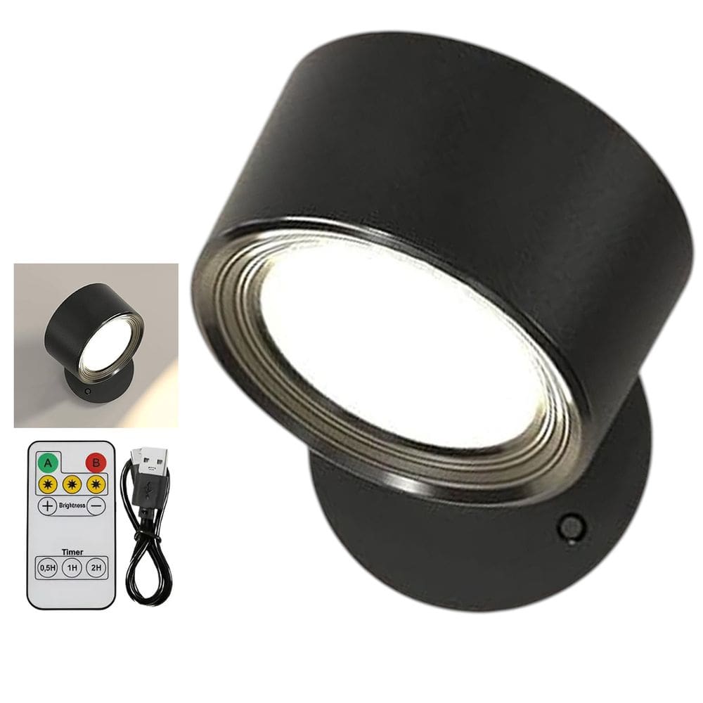 Luminaria Arandela 3 Tons LED USB Bateria Recarregavel Controle Remoto Quarto Sala Mesa Cabeceira Parede Iluminaçao