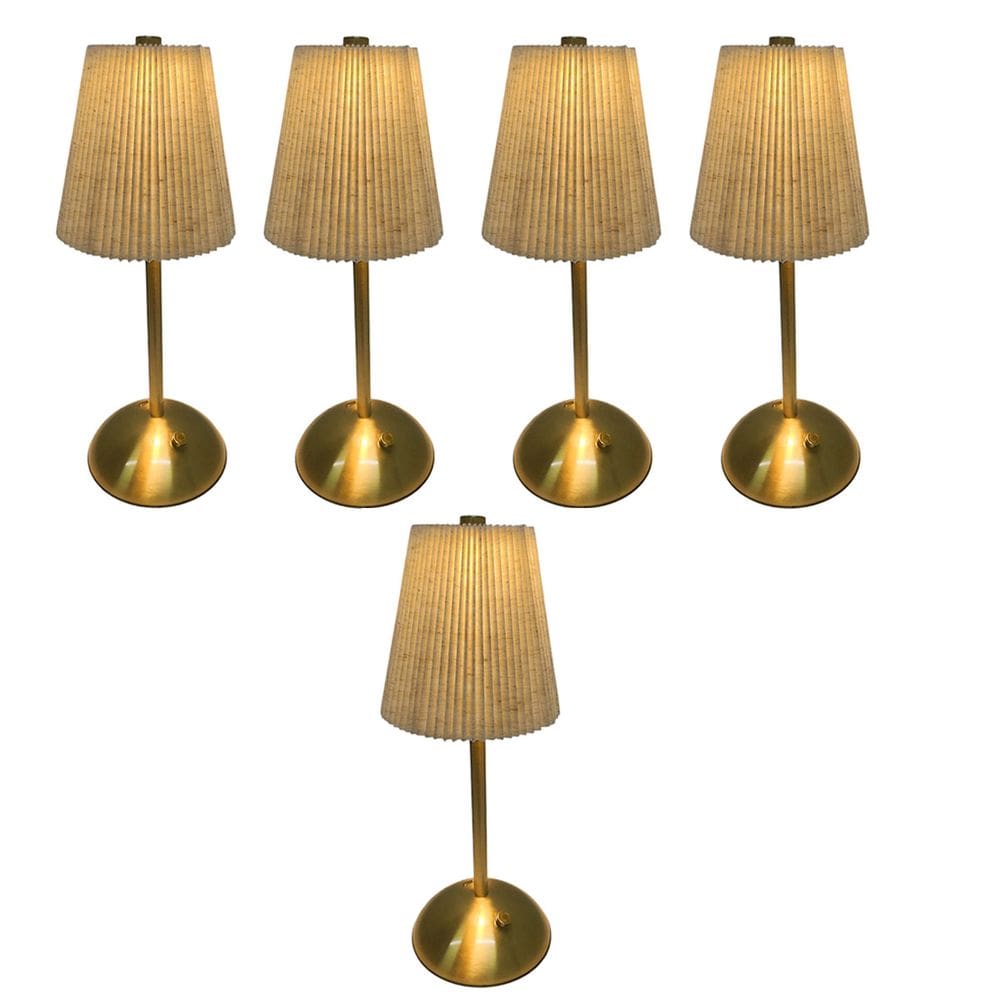 Luminaria de Mesa LED 3 Tons Abajur Kit 5 uni USB Bateria Recarregavel Controle de Intensidade Quarto Sala Cabeceira