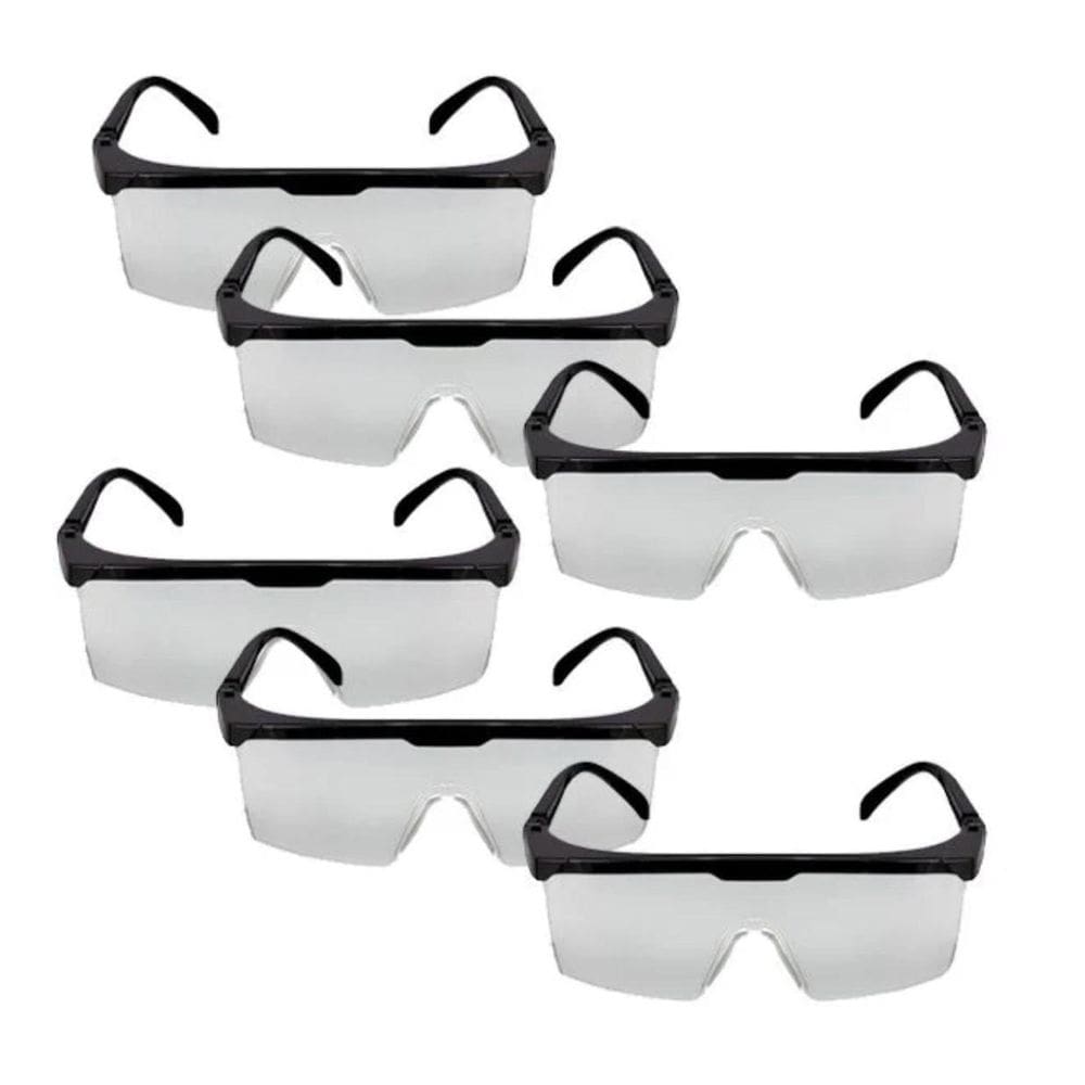Kit 6 Óculos De Segurança Proteção Haste Ajustável Incolor