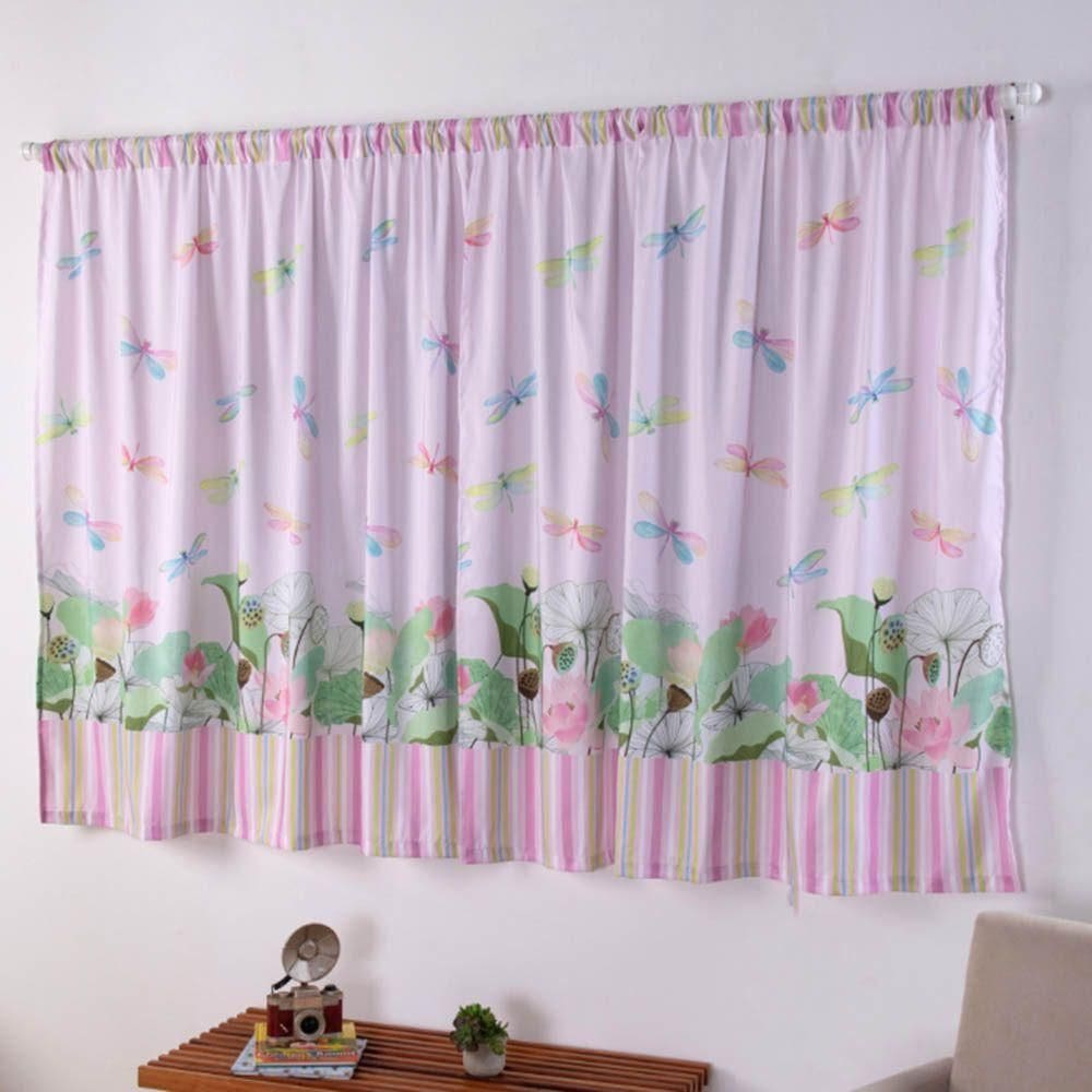 Cortina Juvenil Girl Estampada 2,00m Largura X 1,50m Altura - Libélula - 100% Poliéster