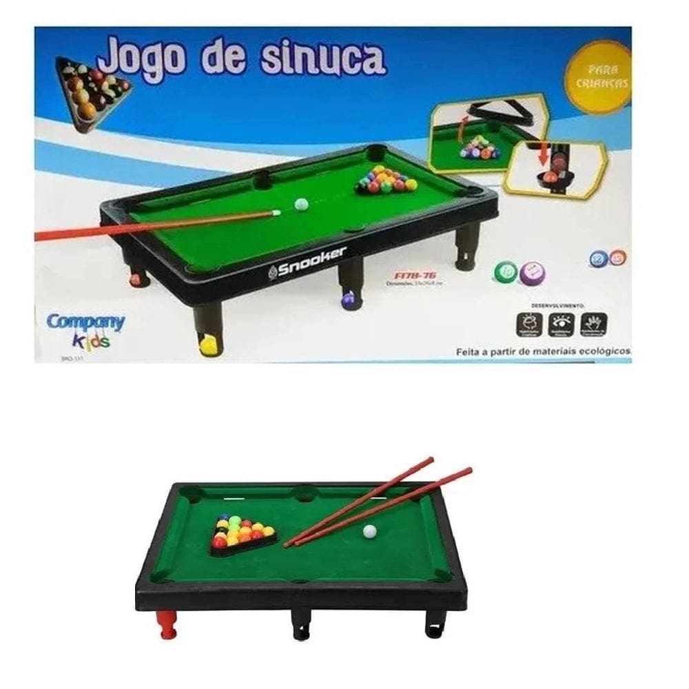 Brinquedo Jogo De Sinuca Crianças C/Taco E Bolas Infantil
