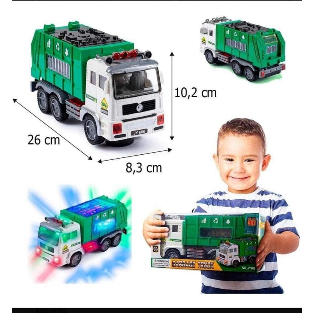 Caminhão de lixo de brinquedo Trail Collector Camion com luzes e som