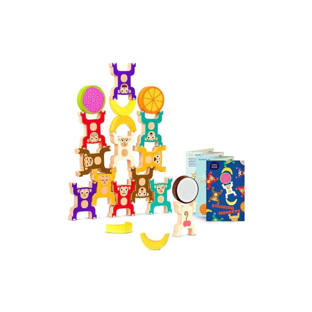 Brinquedo empilhável BattAtToy Education 46166 Wood Monkeys