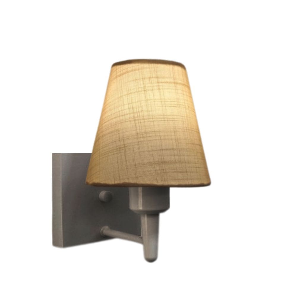 Arandela Quadrada Md-2034 Cinza Cúpula em Tecido Cone Palha - Bivolt