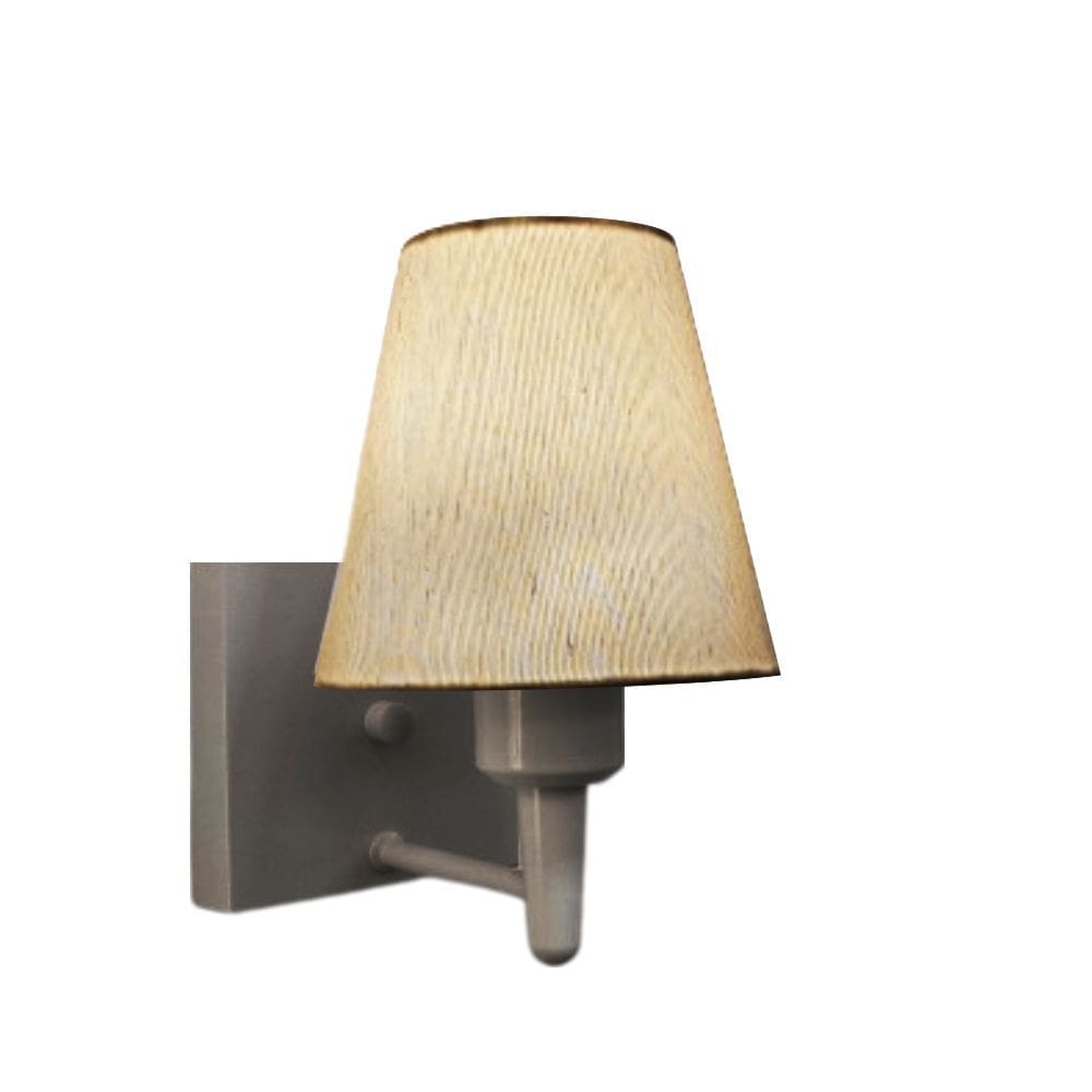 Arandela Quadrada Md-2034 Cinza Cúpula em Tecido Cone Linho Bege - Bivolt