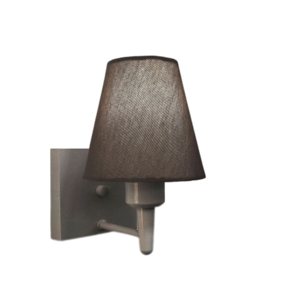 Arandela Quadrada Md-2034 Cinza Cúpula em Tecido Cone Cinza Escuro - Bivolt