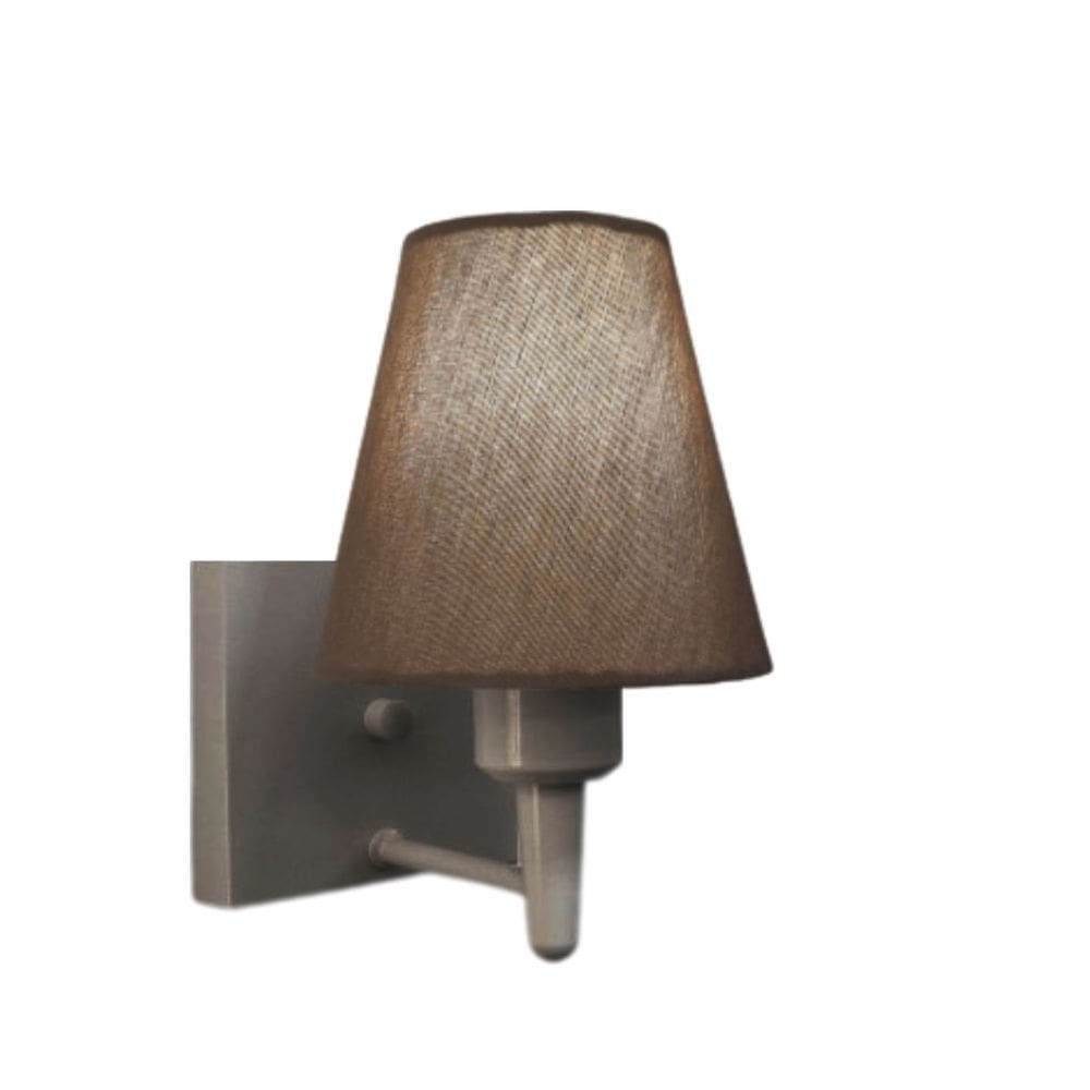 Arandela Quadrada Md-2034 Cinza Cúpula em Tecido Cone Caqui - Bivolt