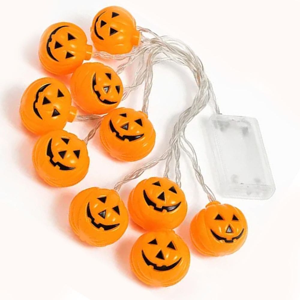 Cordao Abobora Luz Led Hallowen Festa Dia Das Bruxas Iluminaçao Decoraçao Medo Terror Susto