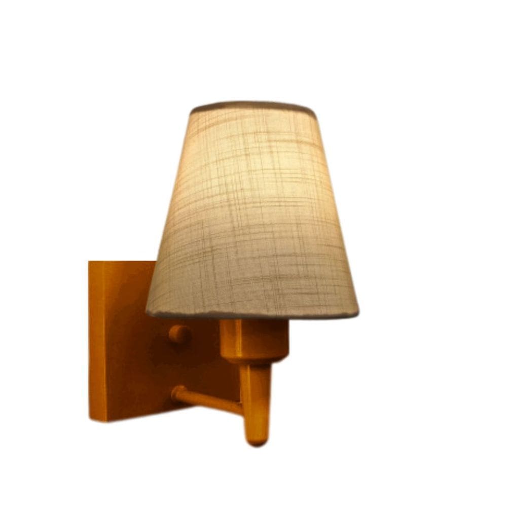 Arandela Quadrada Md-2034 Cobre Cúpula em Tecido Cone Palha - Bivolt