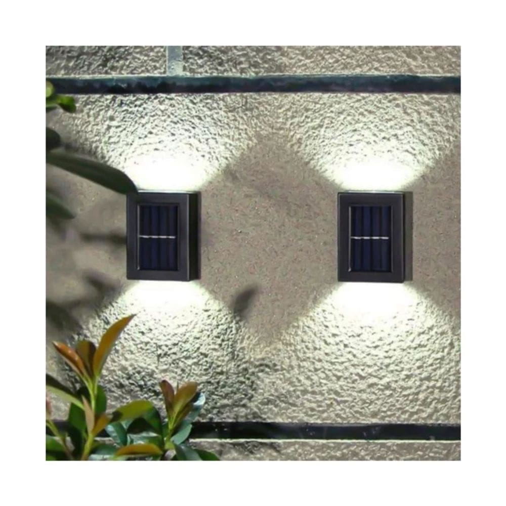 Luz de parede solar LED para exterior, holofote, luz fria