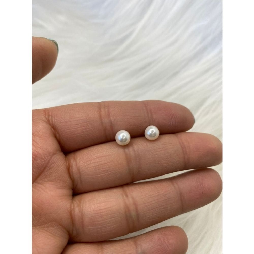 Brincos em prata esterlina 925 Lady Pearl 6 mm brancos