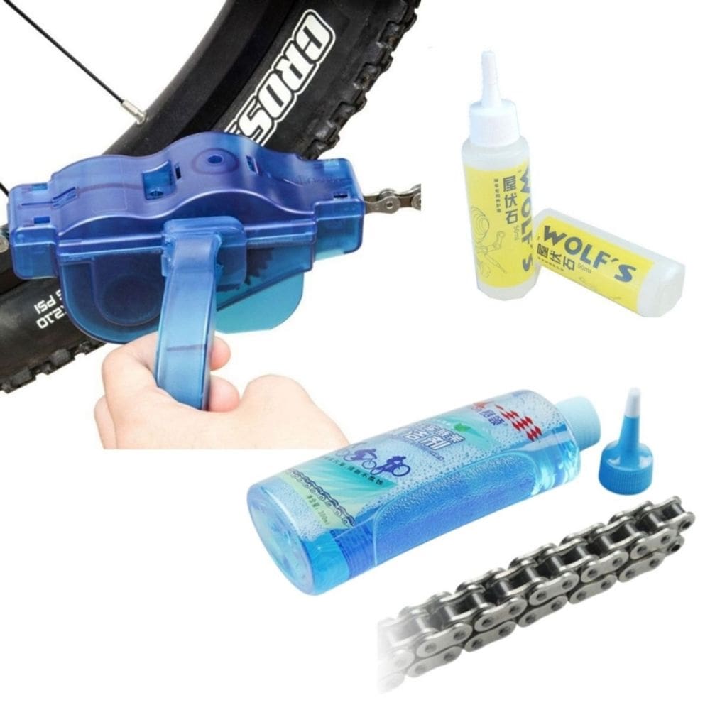 Conjunto de limpeza de correntes Generic Clean Chain com limpador e óleo