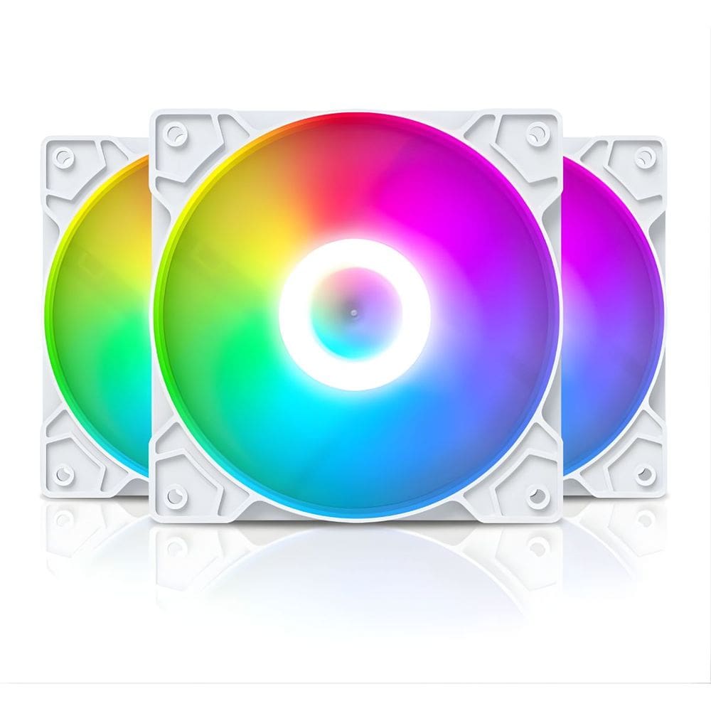 Kit 3 Cooler Fan Snaker Shadow ARGB 120mm Silencioso Branco