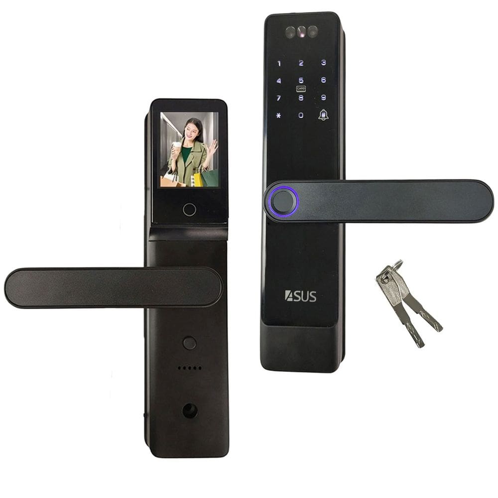 Fechadura Digital Eletronica Porta Biometria Facial Wifi Senha Cartao App Celular Chave Bateria Acesso Restrito Segurança Residencial Maçaneta