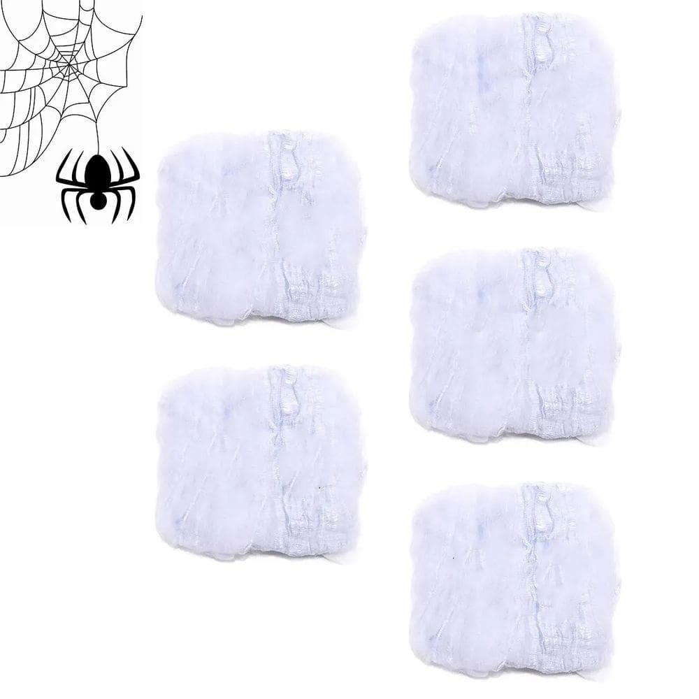 Teia de Aranha Realista Enfeite Halloween Kit 5 uni Dia das Bruxas Festa Tematica Decoraçao Susto Medo Terror