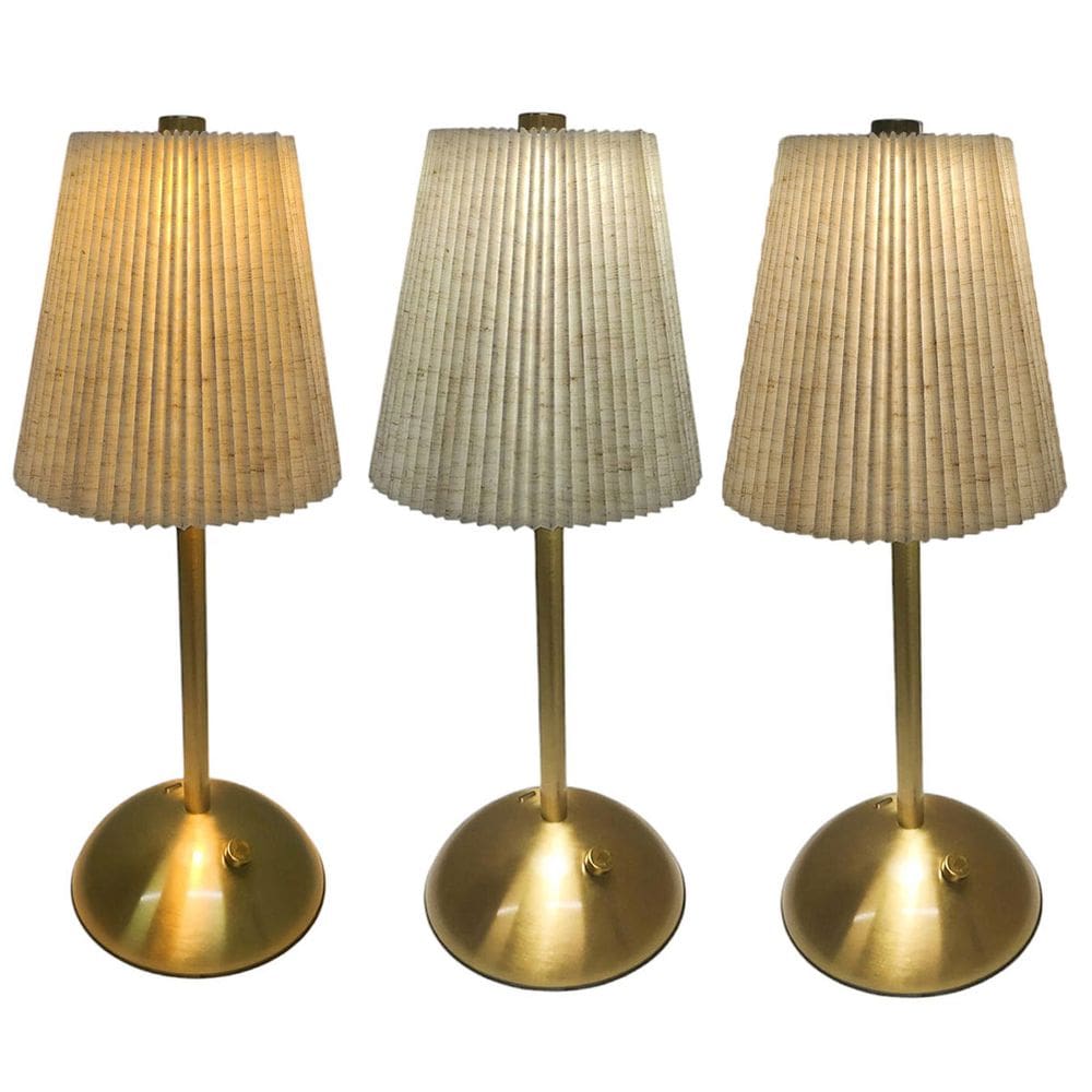 Luminaria de Mesa LED 3 Tons Kit 3 uni Controle de Intensidade Bateria Recarregavel USB Leitura Estudo Quarto Sala