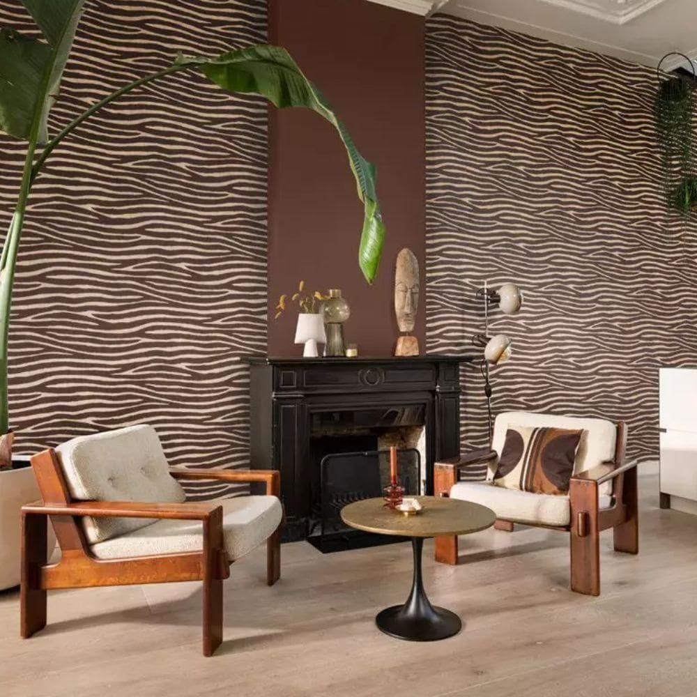 Papel de Parede Animal Print Marrom - 10m x 0.53m