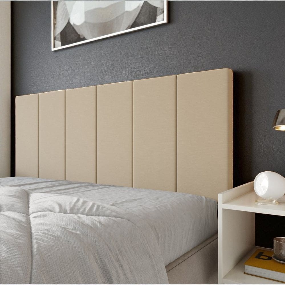 Painel Cabeceira Lisa Box Solteiro 90cm Estofada Dobrável Fixação Parede