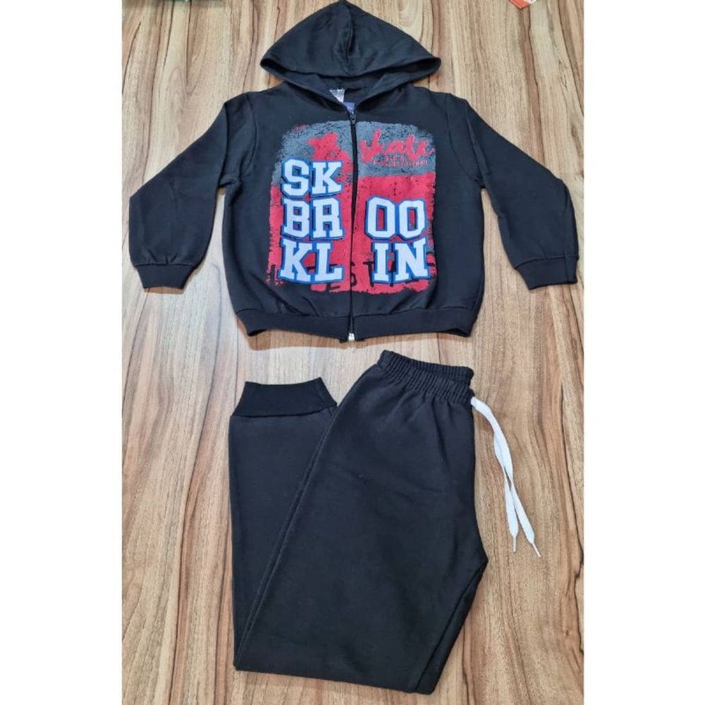Conjunto Infantil Inverno Masculino Skate Com Capuz 8