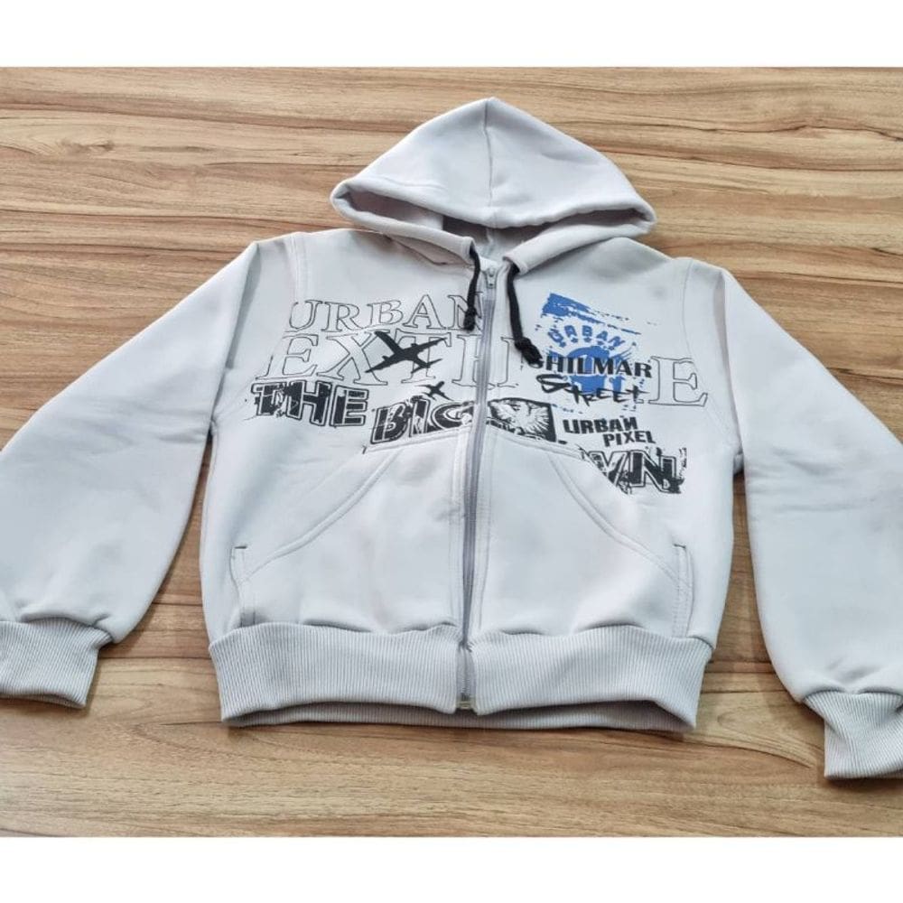 Jaqueta Masculina Infantil Inverno Cinza Aviação 8