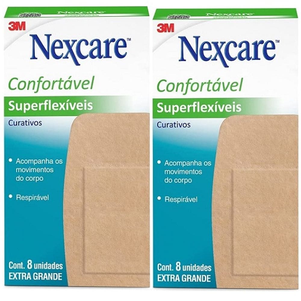 Kit com 2 Caixas de Curativo Nexcare Superflexiveis