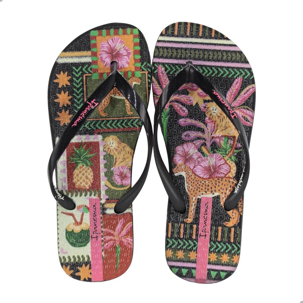 Chinelo Feminino IpanemaSem Igual Preto/Preto/Rosa