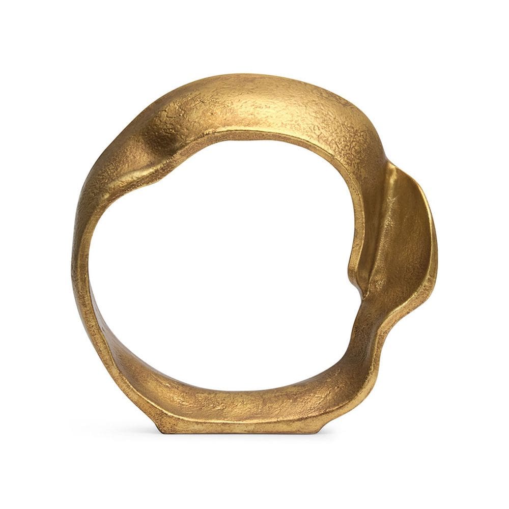 Escultura Decorativa Abstrata em Poliresina Dourada 23cm 21512 Mart