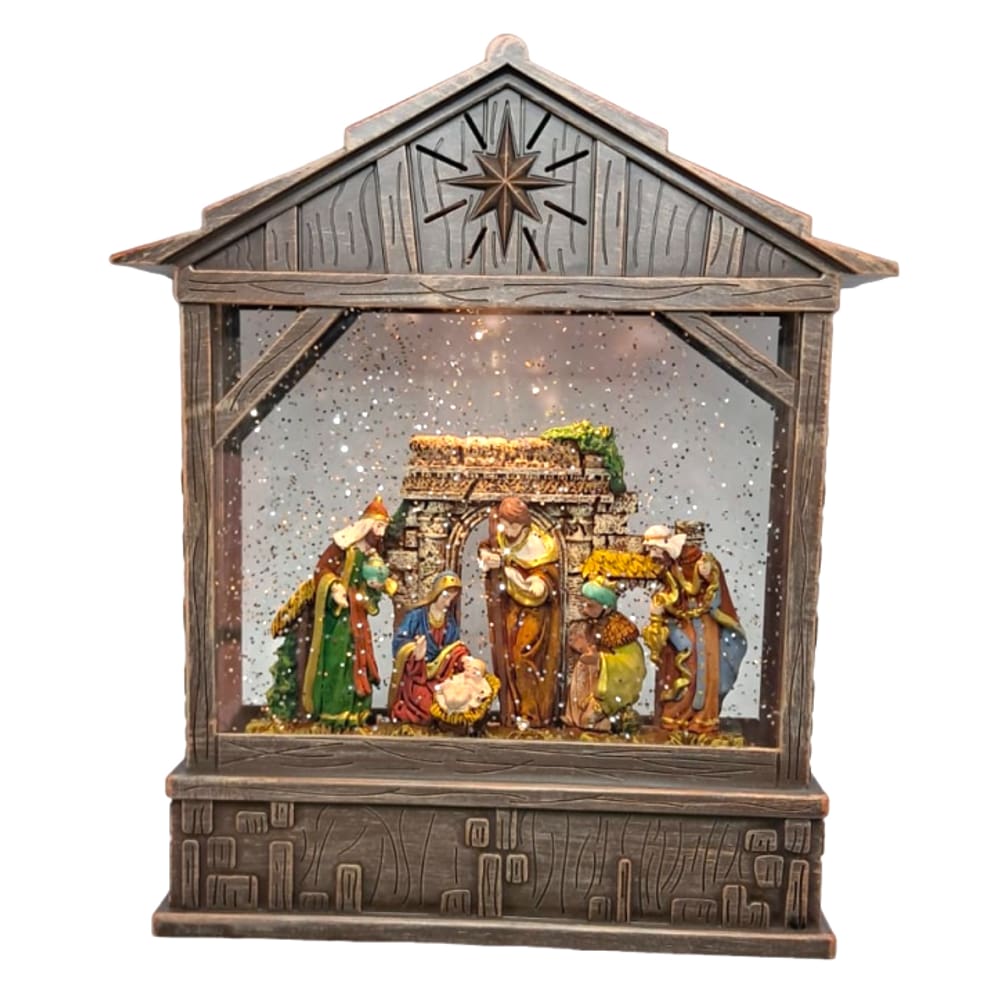 Presépio Musical De Natal com LED Decoração Nascimento De Jesus