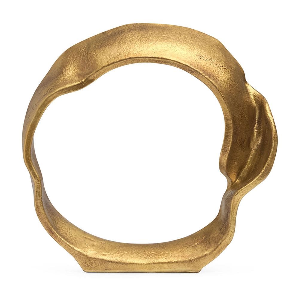 Escultura Decorativa Abstrata em Poliresina Dourada 32cm 21513 Mart