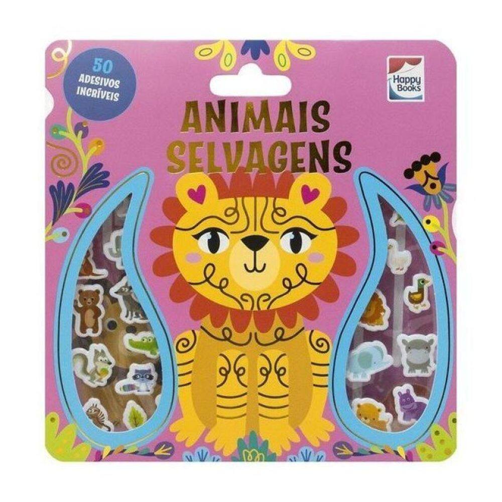 Livro Com Adesivos Fofinhos: Animais Selvagens