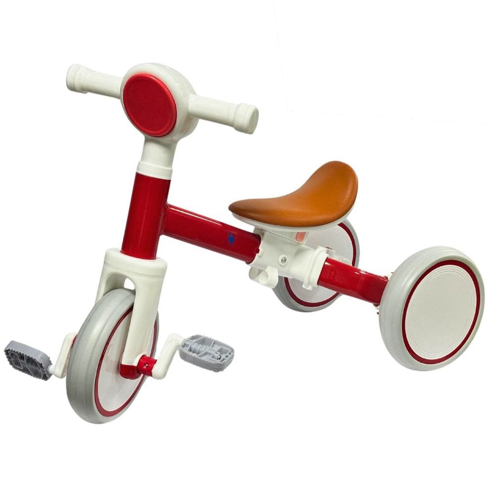 Bicicleta Infantil Equilíbrio 2 em 1 Triciclo 3 Rodas sem Pedal Coordenação Vermelha Importway Bw310