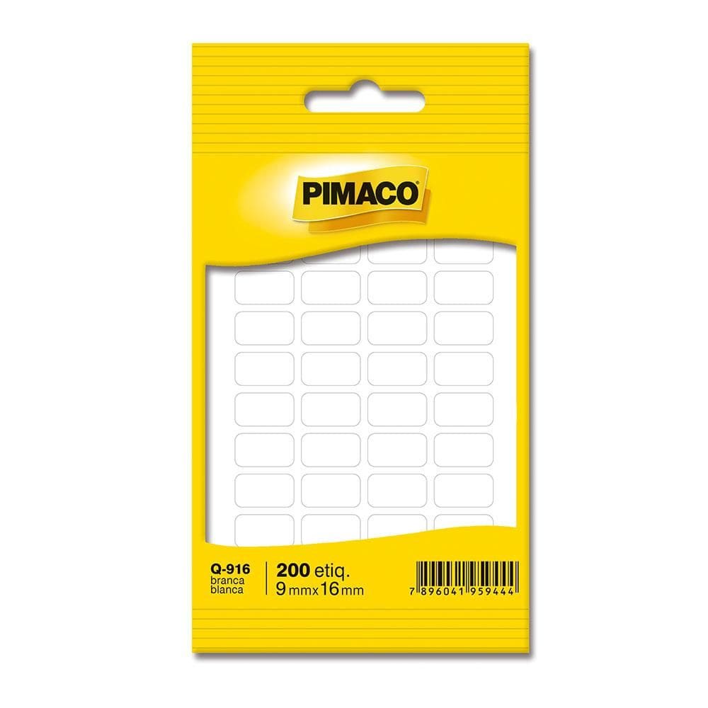Etiqueta adesiva Q-916 retangular branca - Pimaco