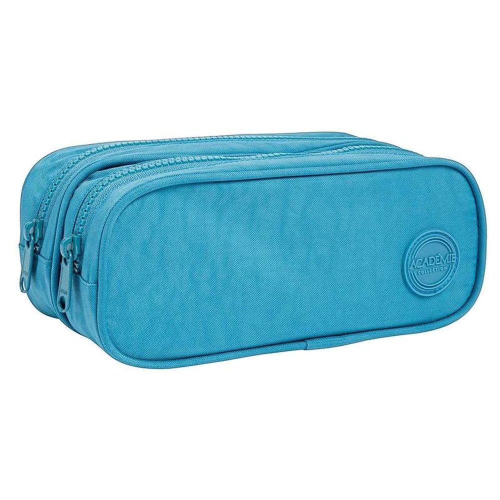 Estojo Escolar Infantil Duplo Académie Turquesa - Tilibra