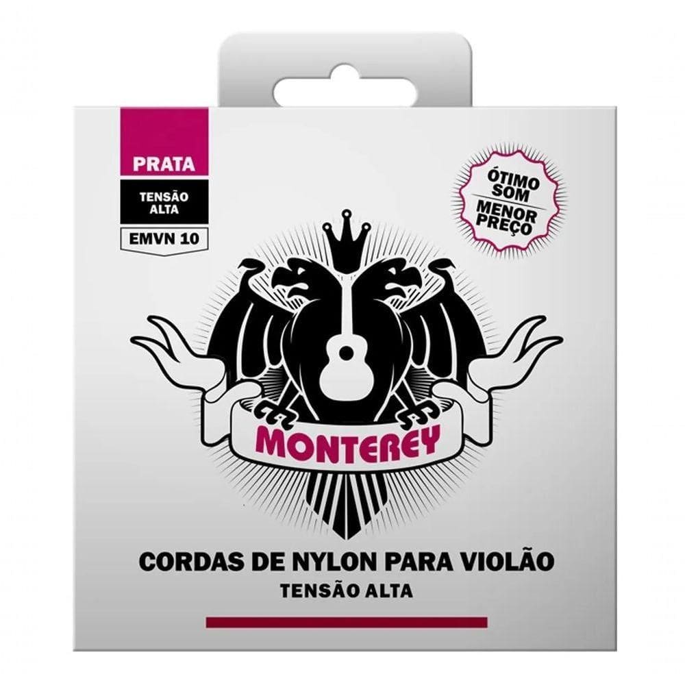 Jogo De Cordas P-violão Nylon Monterey Tensão Alta Emvn10 Prata