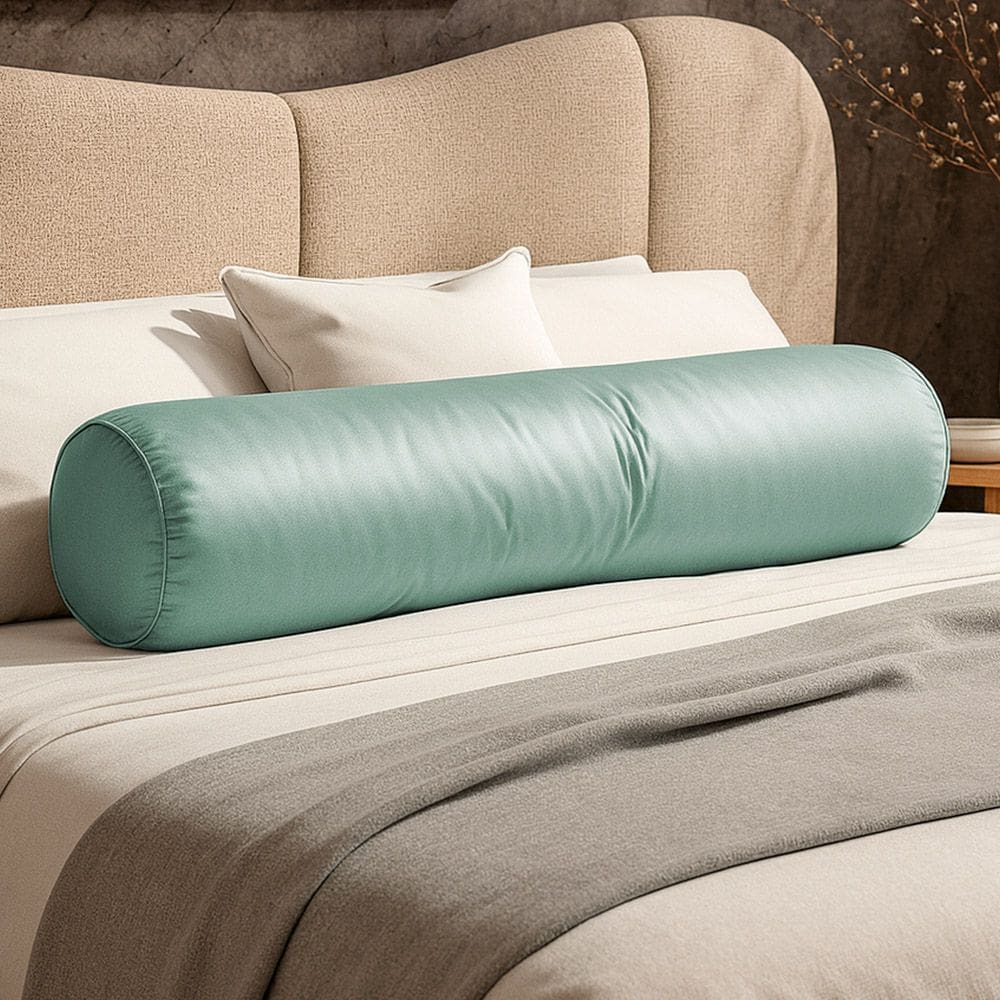 Almofada Travesseiro Bastão Tubo Rolo Dot 140cm Macia Veludo Verde Acqua - Desk Design
