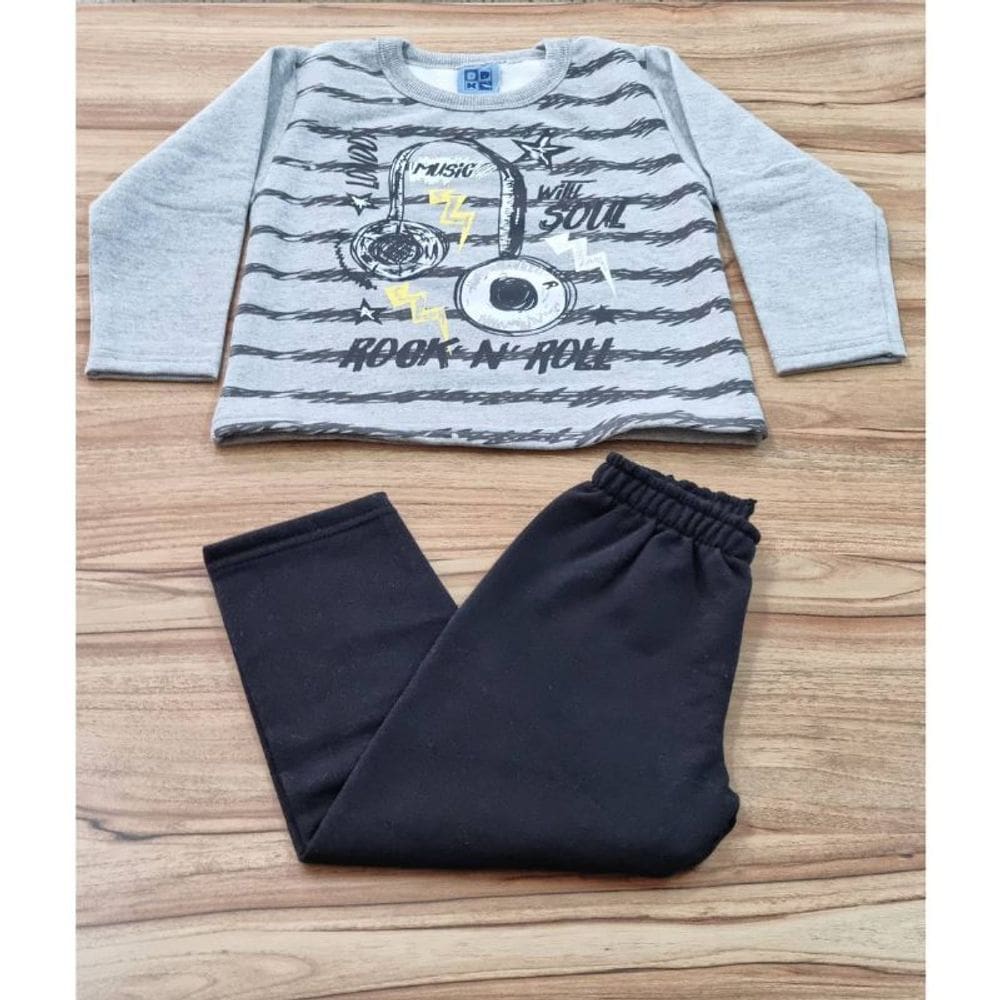 Conjunto Infantil Masculino Inverno Sem Capuz Music 3