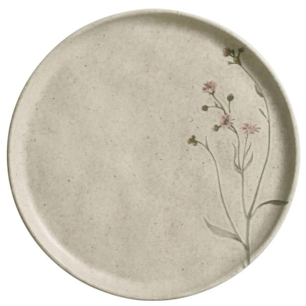 Prato para Sobremesa Raso 21,5cm Porto Brasil Cerâmica Bio Campestre Off White