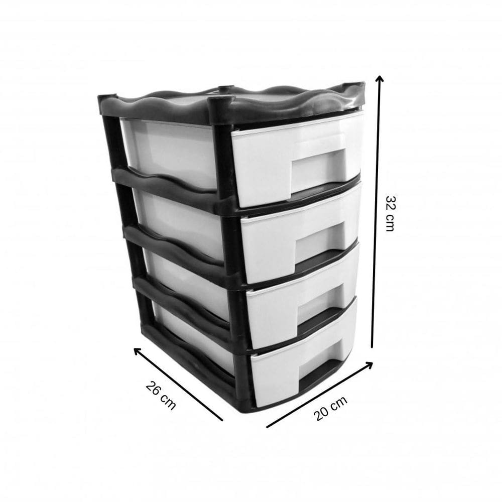 Gaveteiro Organizador 4 Gavetas Plástico Médio