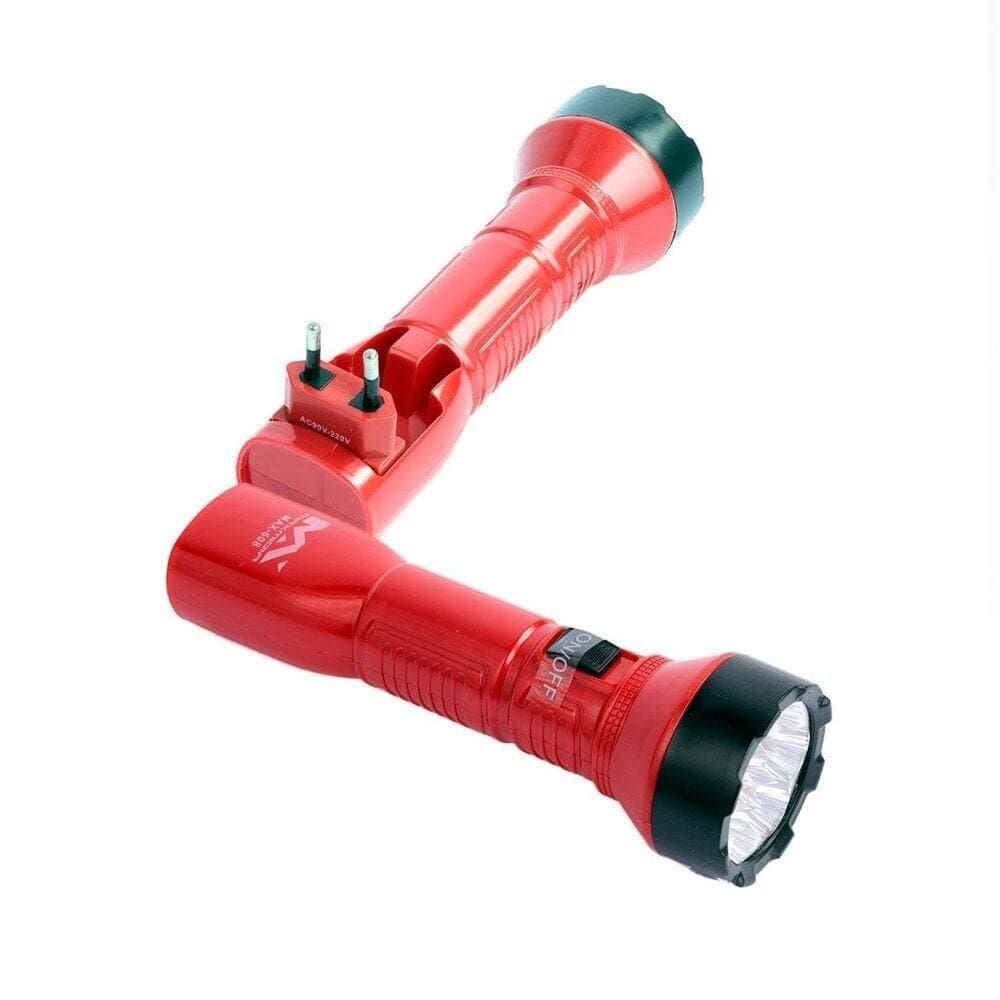 Lanterna Recarregável Bivolt 7 LED 400mAh Vermelho - Tudo em Caixa