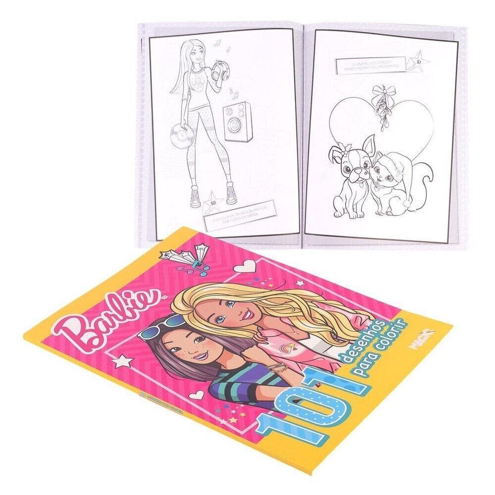 Livro 101 Primeiros Desenhos Para Colorir Barbie - Tudo em Caixa