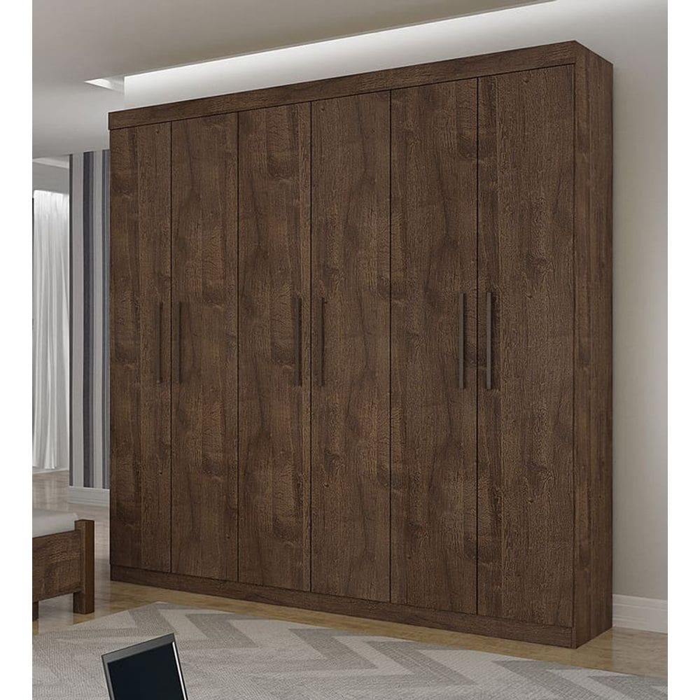 Guarda Roupa Solteiro 6 Portas 3 Gavetas - Ubatuba-Canion - Star Móveis