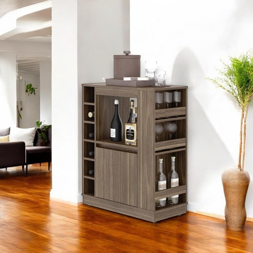 Balcão Adega Dublin com Prateleiras e Nichos para Vinho Affara