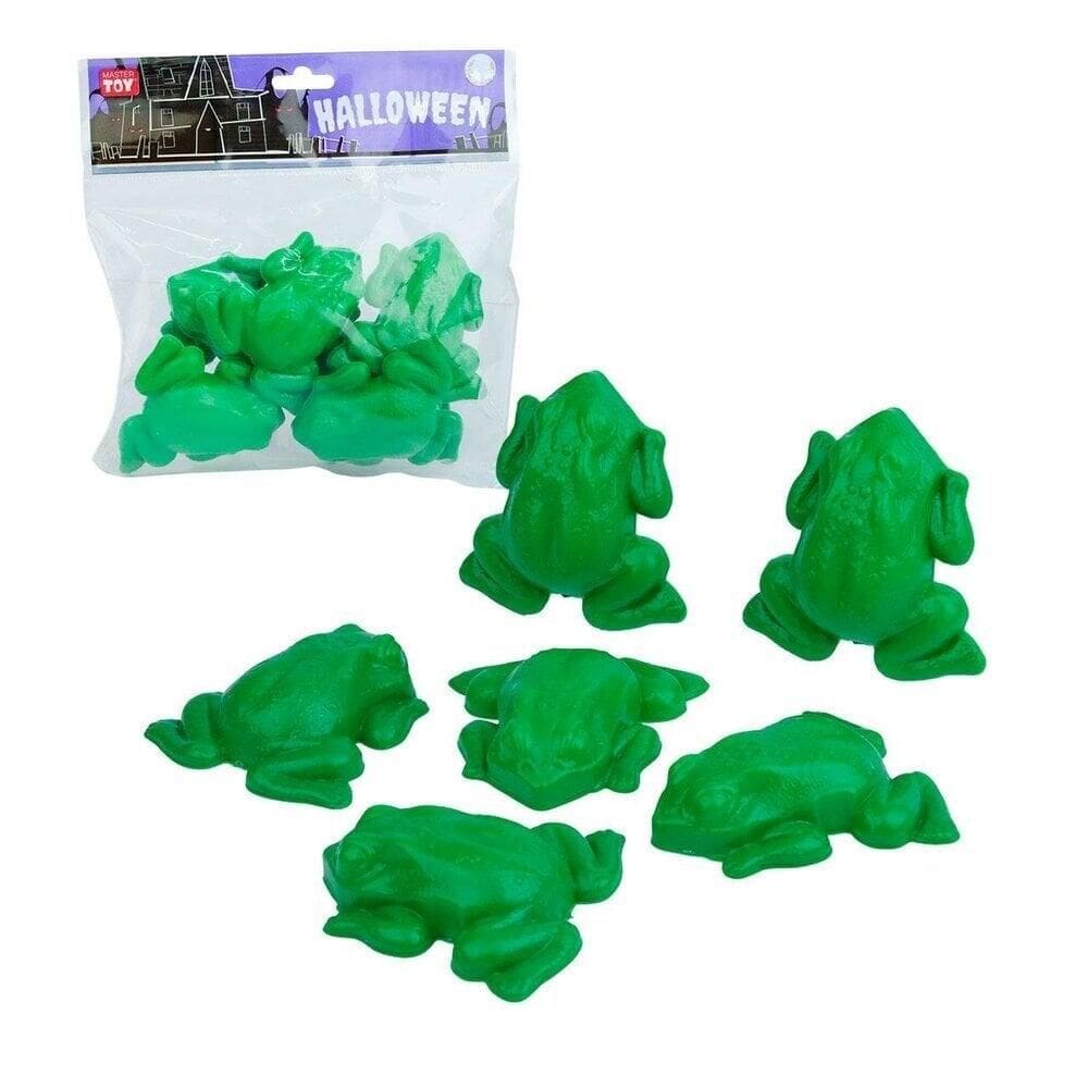 Enfeite Halloween Sapo de Plástico 06 Peças Verde - Tudo em Caixa
