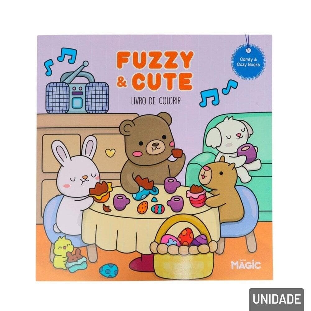 Livro de Colorir Fuzzy e Cute 24 Páginas - Tudo em Caixa