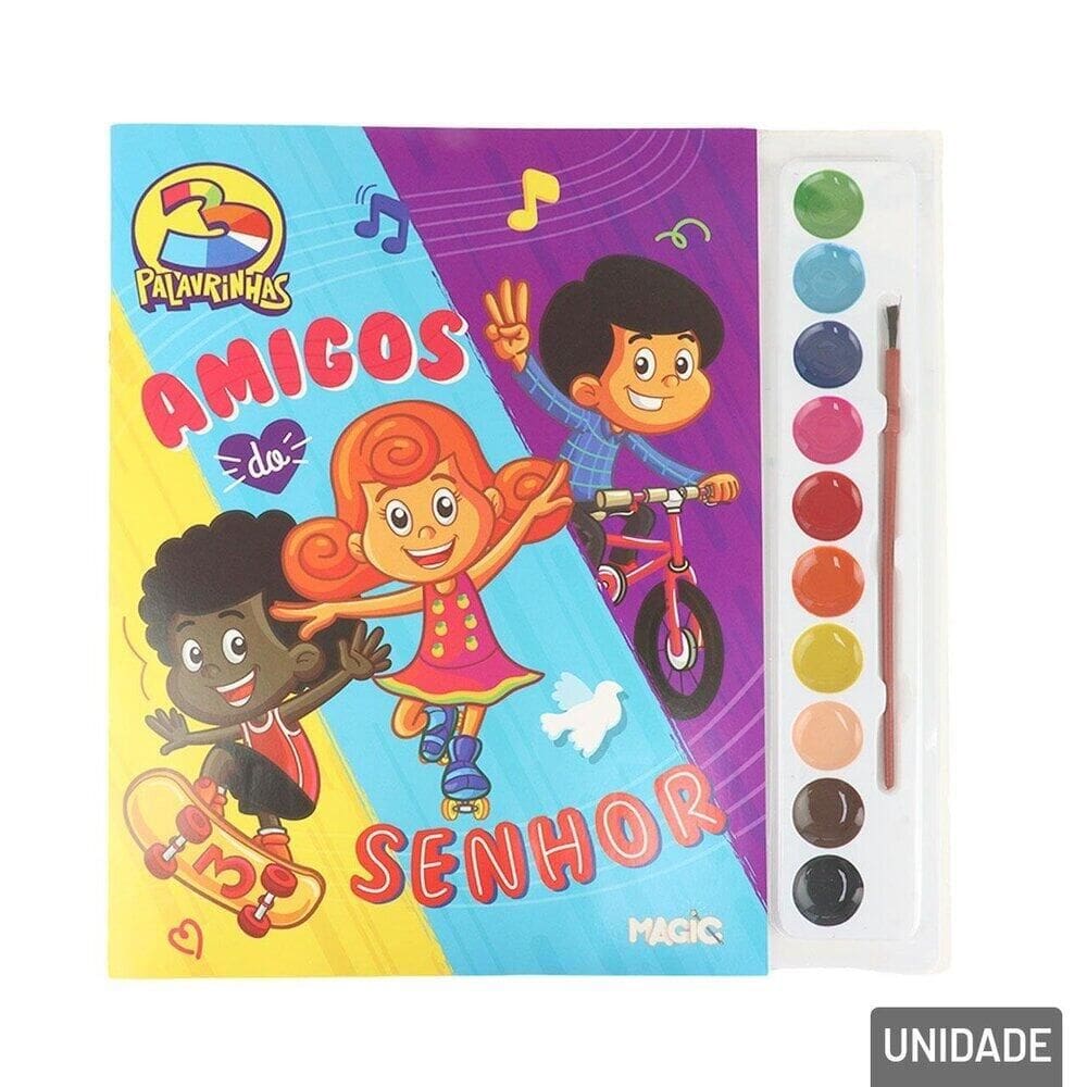 Livro de Colorir Aquarela Palavra Amigos do Senhor - Tudo em Caixa