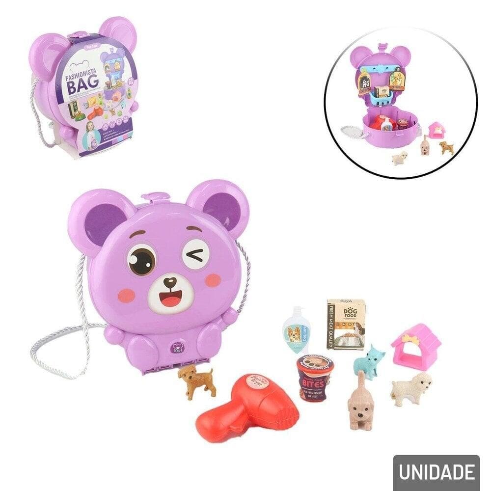 KIT Pets de Plástico 19 Peças Veterinário com Bag - Tudo em Caixa