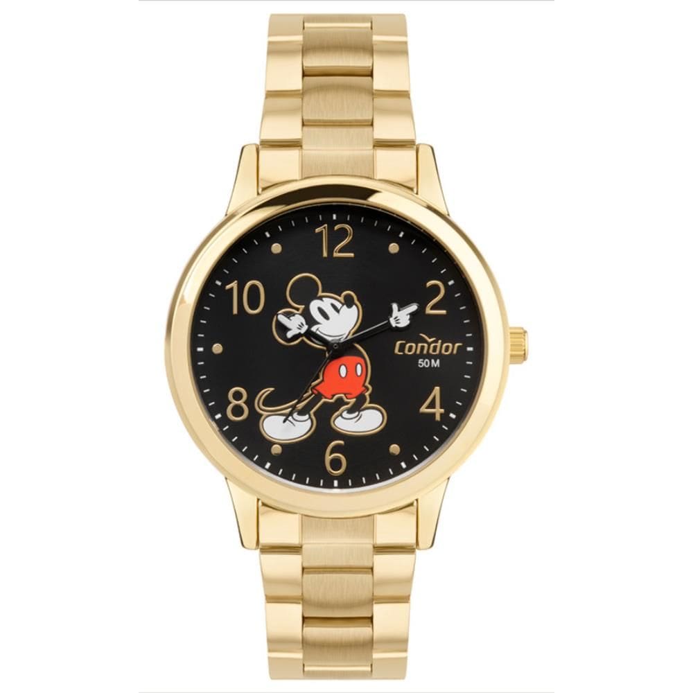 Relógio Condor Feminino Ref: Co2035nsw/4p Dourado Mickey